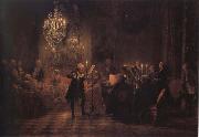 Adolph von Menzel The Flute concert of Frederick the Great at Sanssouci France oil painting artist
